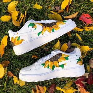 Hand Painted Sunflower Airforce 1s